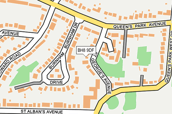 BH8 9DF map - OS OpenMap – Local (Ordnance Survey)