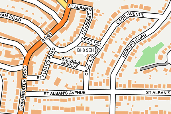 BH8 9EH map - OS OpenMap – Local (Ordnance Survey)