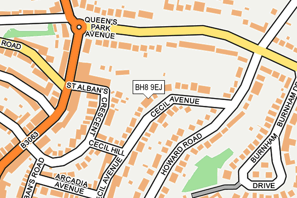 BH8 9EJ map - OS OpenMap – Local (Ordnance Survey)