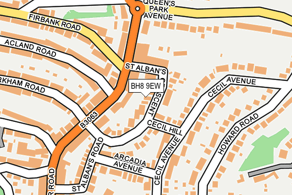 BH8 9EW map - OS OpenMap – Local (Ordnance Survey)