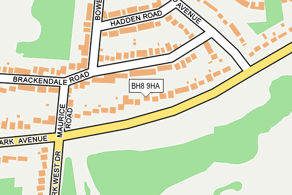 BH8 9HA map - OS OpenMap – Local (Ordnance Survey)