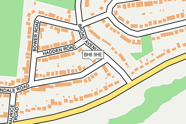BH8 9HE map - OS OpenMap – Local (Ordnance Survey)