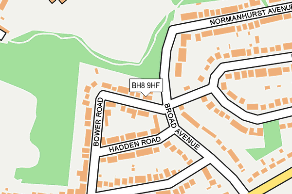 BH8 9HF map - OS OpenMap – Local (Ordnance Survey)