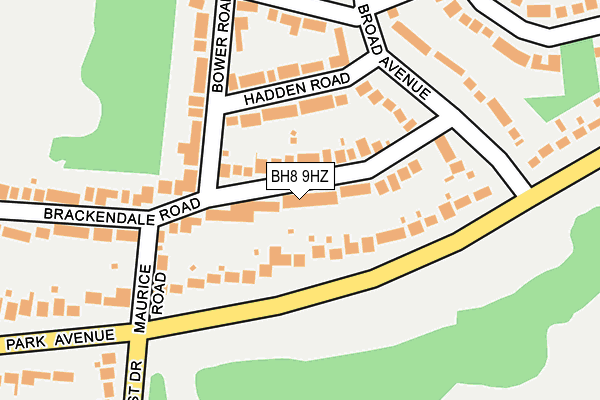 BH8 9HZ map - OS OpenMap – Local (Ordnance Survey)
