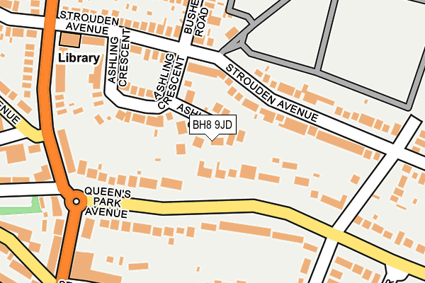 BH8 9JD map - OS OpenMap – Local (Ordnance Survey)