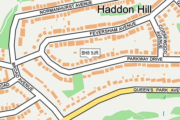BH8 9JR map - OS OpenMap – Local (Ordnance Survey)