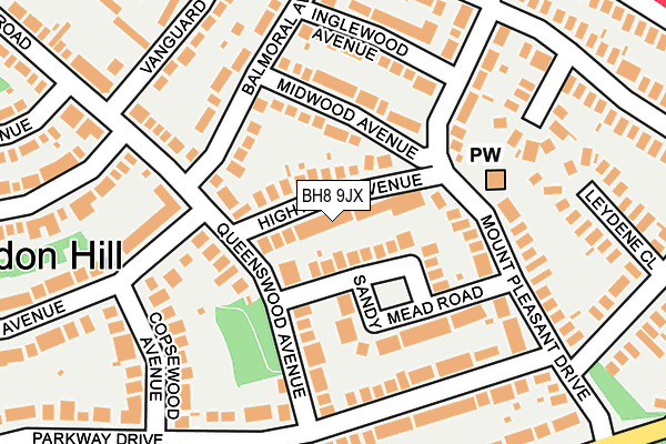 BH8 9JX map - OS OpenMap – Local (Ordnance Survey)