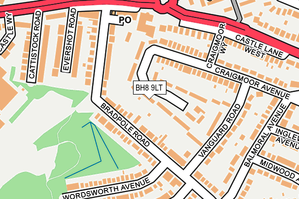 BH8 9LT map - OS OpenMap – Local (Ordnance Survey)