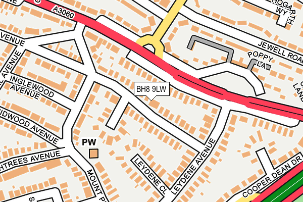 BH8 9LW map - OS OpenMap – Local (Ordnance Survey)