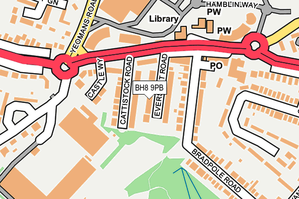 BH8 9PB map - OS OpenMap – Local (Ordnance Survey)