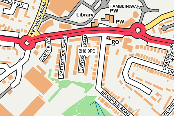 BH8 9PD map - OS OpenMap – Local (Ordnance Survey)
