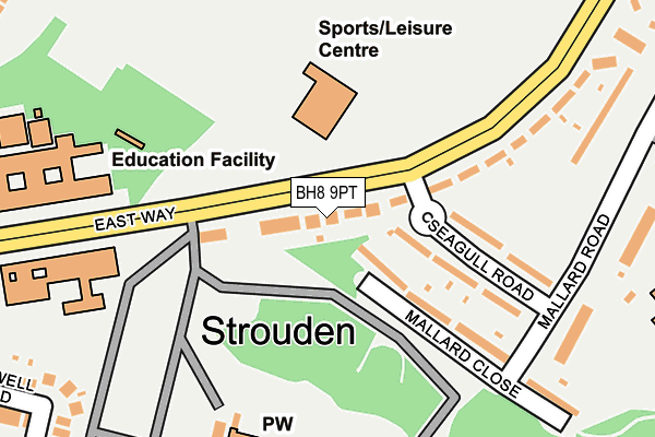 BH8 9PT map - OS OpenMap – Local (Ordnance Survey)