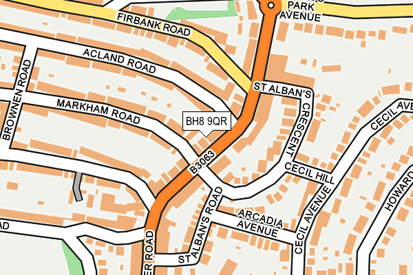 BH8 9QR map - OS OpenMap – Local (Ordnance Survey)