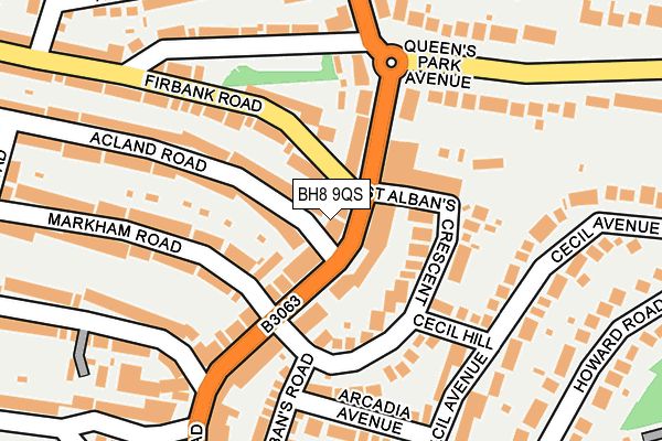 BH8 9QS map - OS OpenMap – Local (Ordnance Survey)