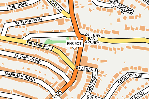 BH8 9QT map - OS OpenMap – Local (Ordnance Survey)