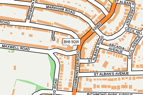 BH8 9QW map - OS OpenMap – Local (Ordnance Survey)