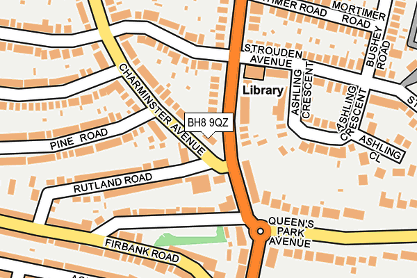 BH8 9QZ map - OS OpenMap – Local (Ordnance Survey)