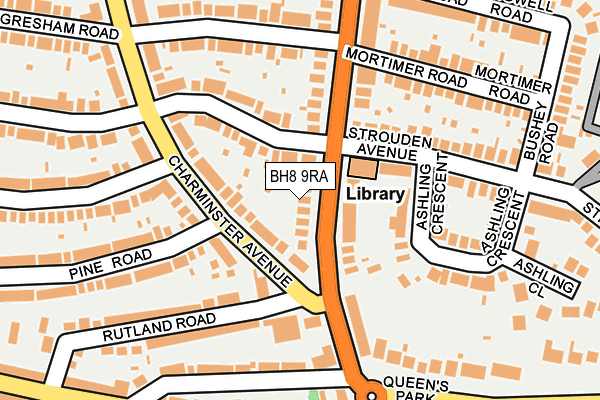 BH8 9RA map - OS OpenMap – Local (Ordnance Survey)