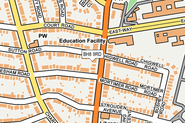 BH8 9RD map - OS OpenMap – Local (Ordnance Survey)