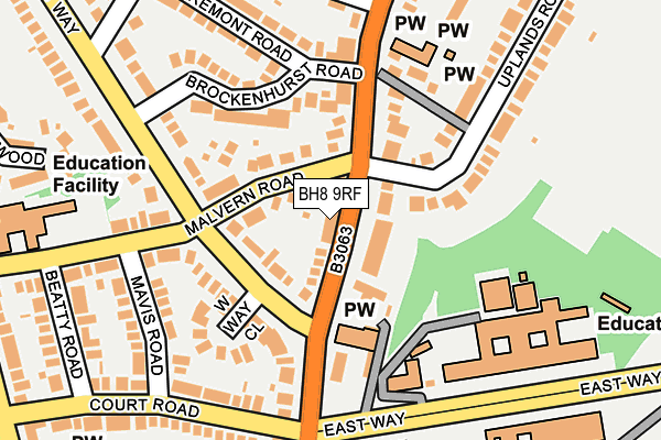 BH8 9RF map - OS OpenMap – Local (Ordnance Survey)