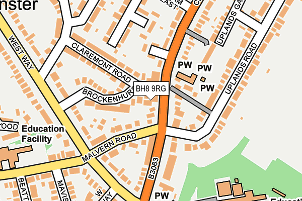 BH8 9RG map - OS OpenMap – Local (Ordnance Survey)