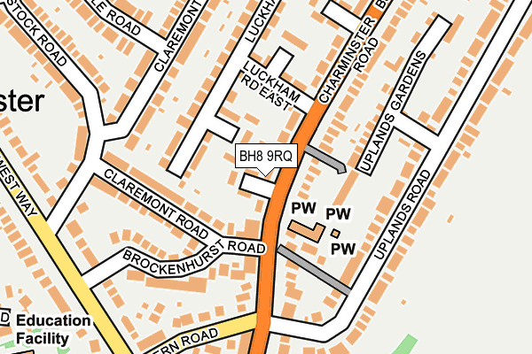 BH8 9RQ map - OS OpenMap – Local (Ordnance Survey)
