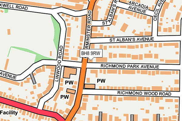 BH8 9RW map - OS OpenMap – Local (Ordnance Survey)
