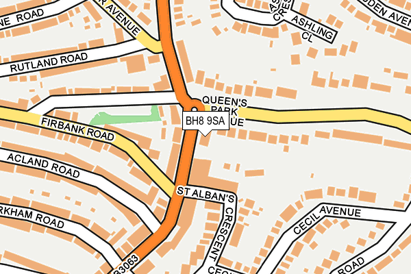 BH8 9SA map - OS OpenMap – Local (Ordnance Survey)