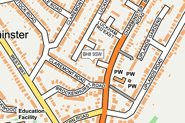 BH8 9SW map - OS OpenMap – Local (Ordnance Survey)
