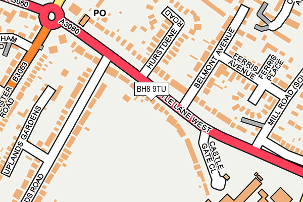 BH8 9TU map - OS OpenMap – Local (Ordnance Survey)