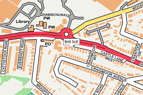 BH8 9UE map - OS OpenMap – Local (Ordnance Survey)