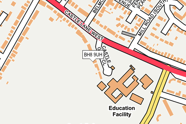 BH8 9UH map - OS OpenMap – Local (Ordnance Survey)