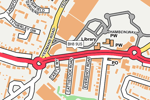 BH8 9US map - OS OpenMap – Local (Ordnance Survey)
