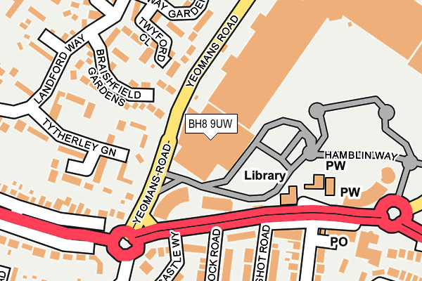 BH8 9UW map - OS OpenMap – Local (Ordnance Survey)