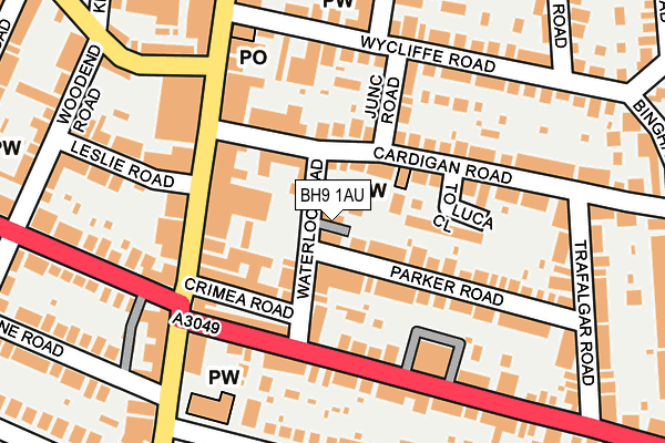 BH9 1AU map - OS OpenMap – Local (Ordnance Survey)