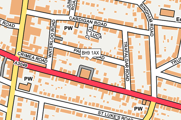 BH9 1AX map - OS OpenMap – Local (Ordnance Survey)
