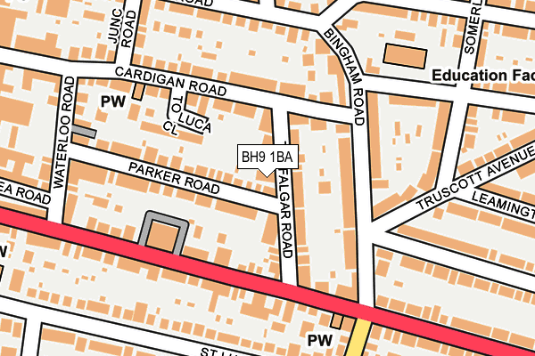 BH9 1BA map - OS OpenMap – Local (Ordnance Survey)