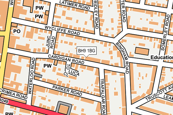 BH9 1BG map - OS OpenMap – Local (Ordnance Survey)