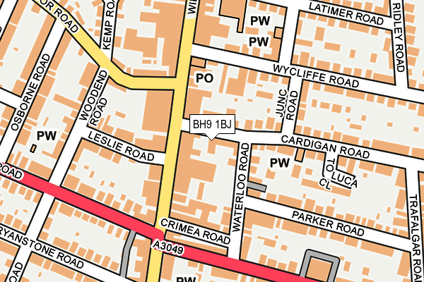 BH9 1BJ map - OS OpenMap – Local (Ordnance Survey)