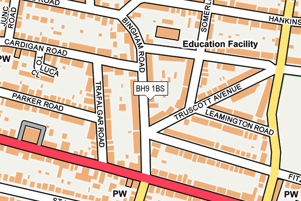 BH9 1BS map - OS OpenMap – Local (Ordnance Survey)