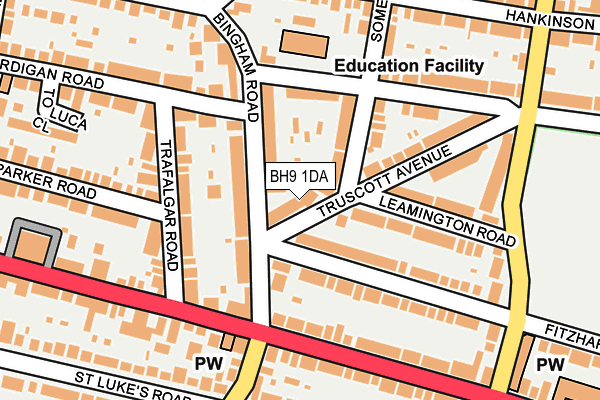 BH9 1DA map - OS OpenMap – Local (Ordnance Survey)