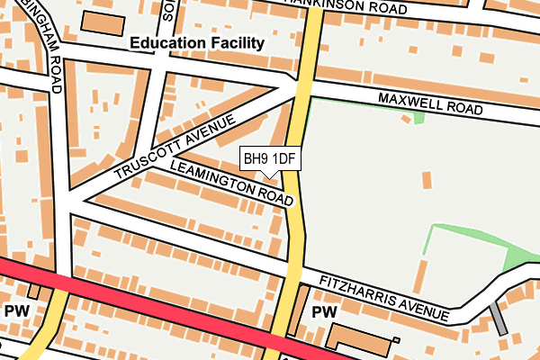 BH9 1DF map - OS OpenMap – Local (Ordnance Survey)