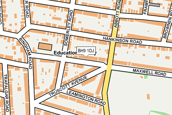 BH9 1DJ map - OS OpenMap – Local (Ordnance Survey)