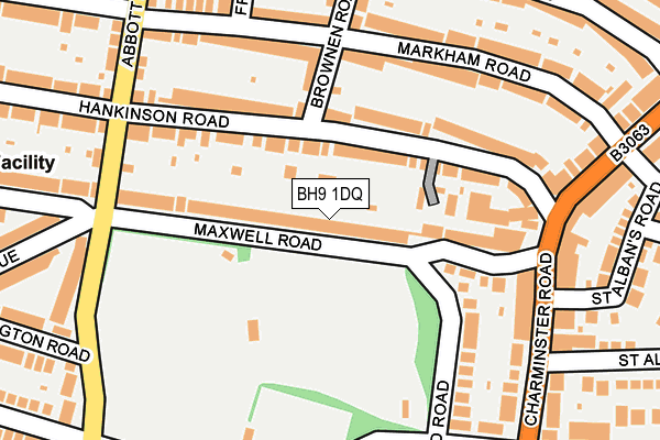 BH9 1DQ map - OS OpenMap – Local (Ordnance Survey)
