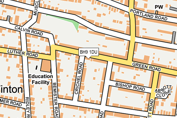 BH9 1DU map - OS OpenMap – Local (Ordnance Survey)