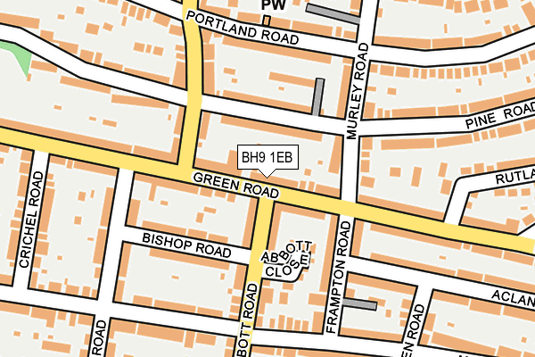 BH9 1EB map - OS OpenMap – Local (Ordnance Survey)