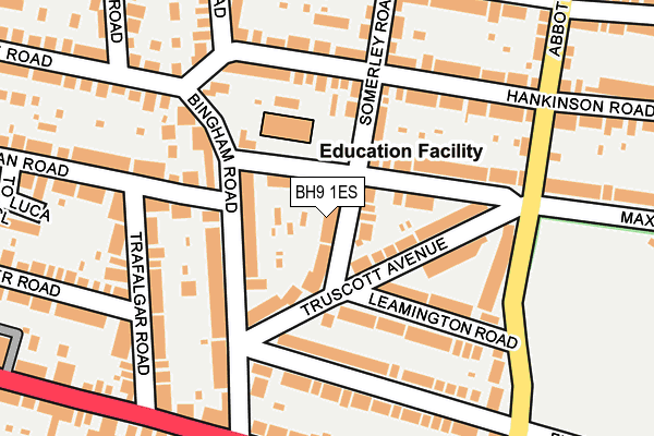 BH9 1ES map - OS OpenMap – Local (Ordnance Survey)