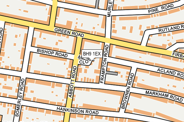 BH9 1EX map - OS OpenMap – Local (Ordnance Survey)