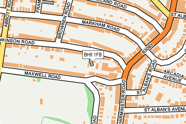 BH9 1FB map - OS OpenMap – Local (Ordnance Survey)