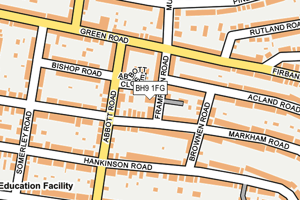 BH9 1FG map - OS OpenMap – Local (Ordnance Survey)